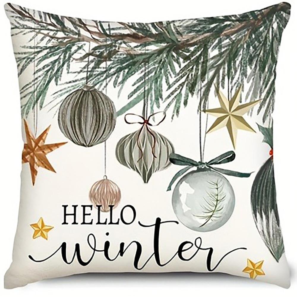 Christmas Themed Pillowcases: Merry, Tree, Truck, and Winter Hello Designs Sofa bed cushion cover, New Year home decoration