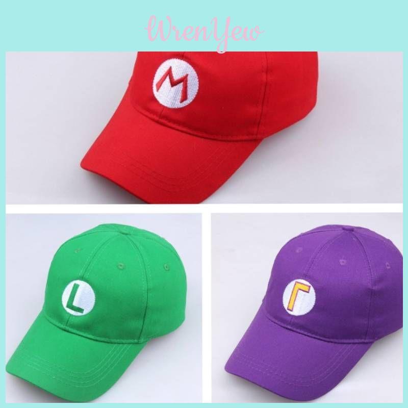 Unisex Super Mario Alphabet Hat Cotton Twill With Short Brim