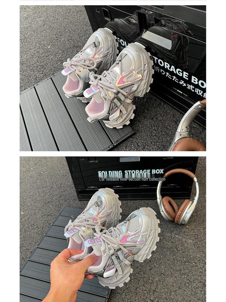 Modne sportowe buty na grubej podeszwie w koreańskim stylu dla dziewcząt i chłopców 2025