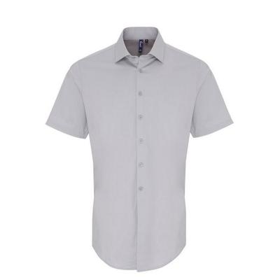 Mens Stretch Fit Poplin Short Sleeve Shirt