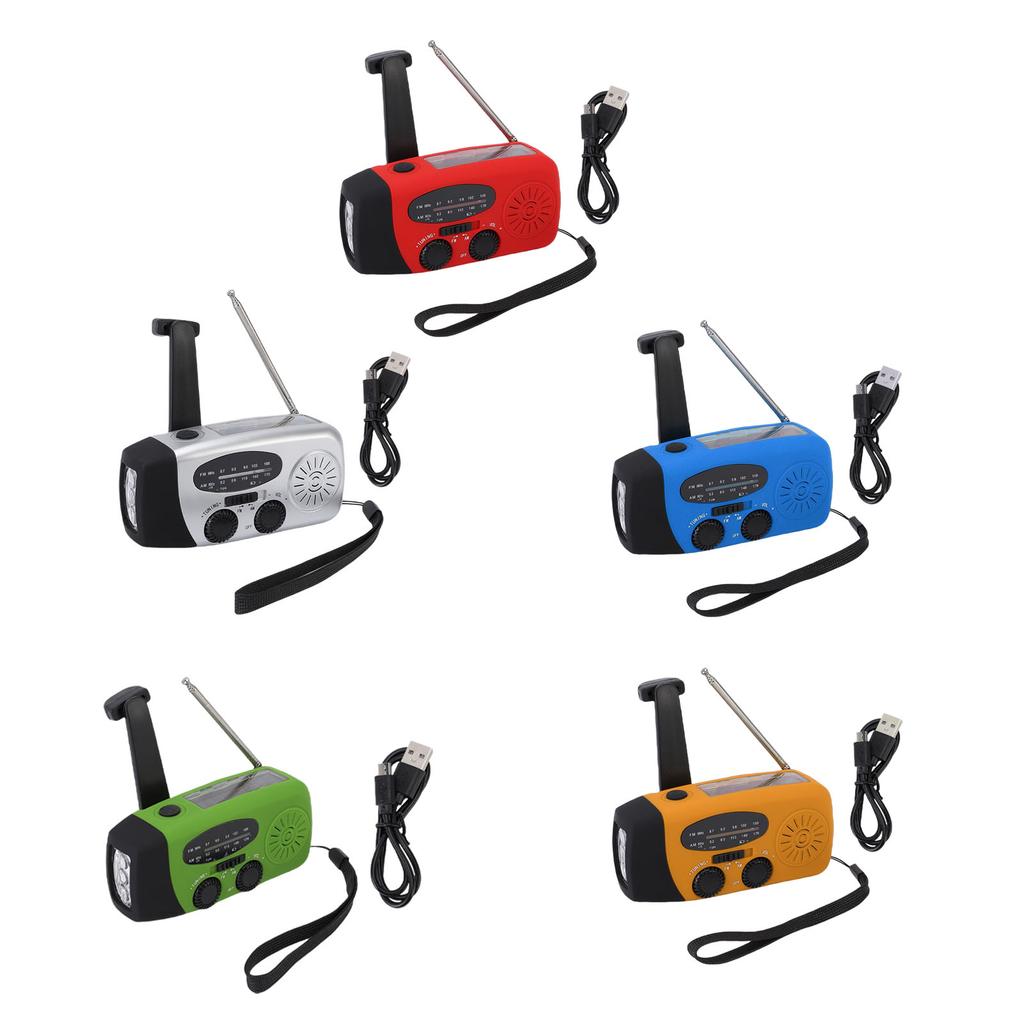 Emergency Radio Portable Solar Micro USB Hand Crank AM FM NOAA Radio with 3 LED Lights Power Bank Fo
