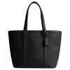 Gotham 38 Zipper Closure Grain Design Leather Tote Bag Tote Bag Shopping Bag Shoulder Handbag Large Size Unisex Couple Style Black