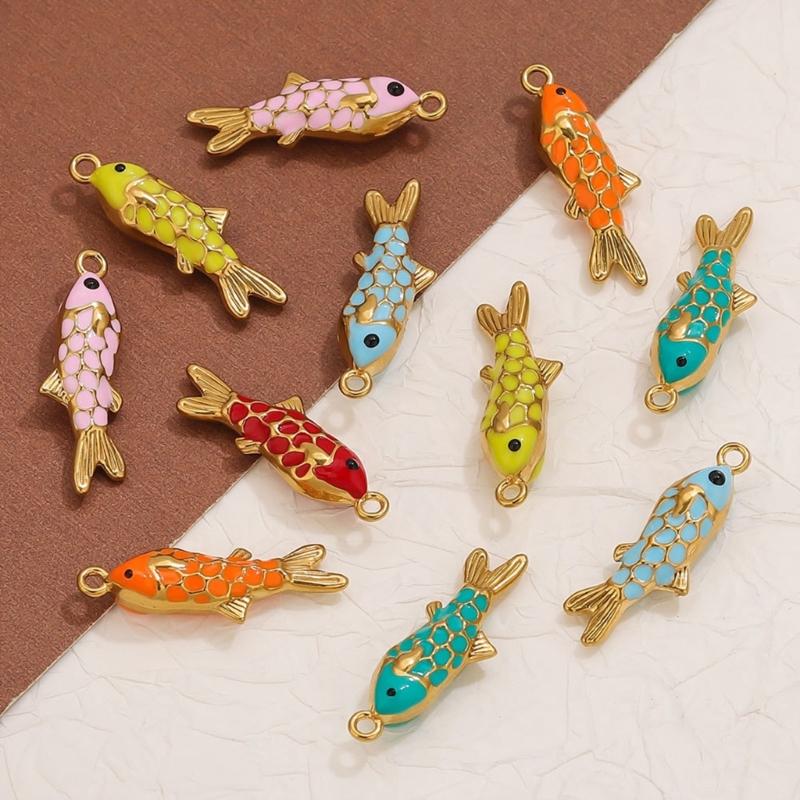 Stylish Stainless Steel Fish Charm DIY Jewelry Accessory Delicate Jewelry Findings For Crafting And Fashion Decors