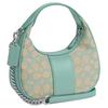 Coach Carmen 20 Metallic Logo Zipper Closure Signature Jacquard And Smooth Leather Handheld Shoulder Crossbody Bag Small Women Bags CT773-SVVSW