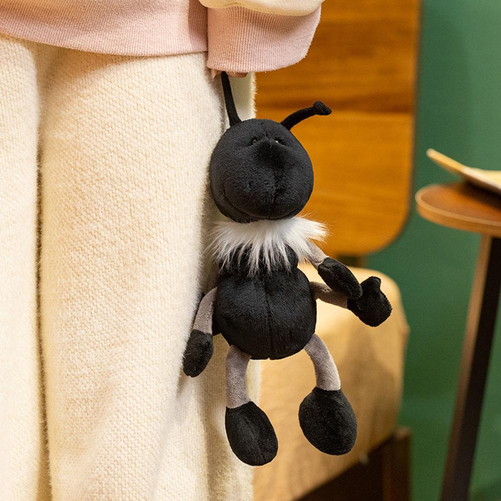 Heiß Kuschelig Schwarze Ameise Plüschtiere Weiche Weiße Flauschige Hals Brust Dekoration Entzückende Simulierte Insektenpuppen Heim Begleiter Geschenke Für Mädchen