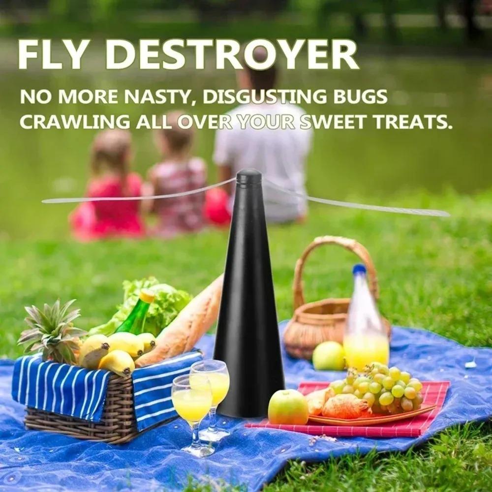 Outdoor Fly Bug Repeller Kitchen Fly Repellent Fan Tabletop Battery Style Food Protector and Anti Mosquitos Pest Control Tool