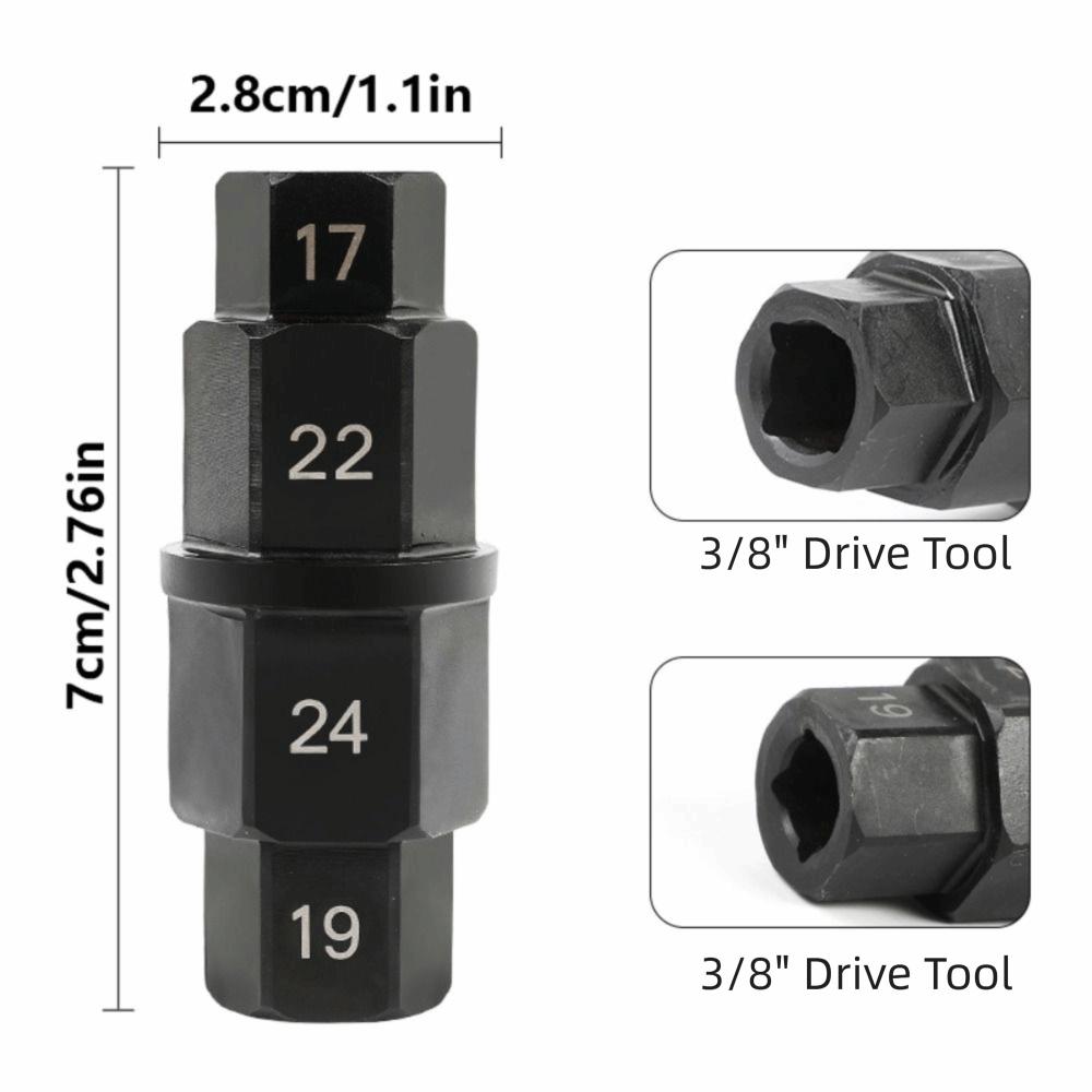 Anti-Rust Wheel Removal Tool 17/19/22/24mm Sockets Front Axle Hex Wrench Repair Tool
