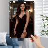 Hisun Tin Sign HD Metal Tin Sign Elegant Lady In Black Velvet Dress Wall Art Poster Vintage Decor for Home Bar Club X Inch