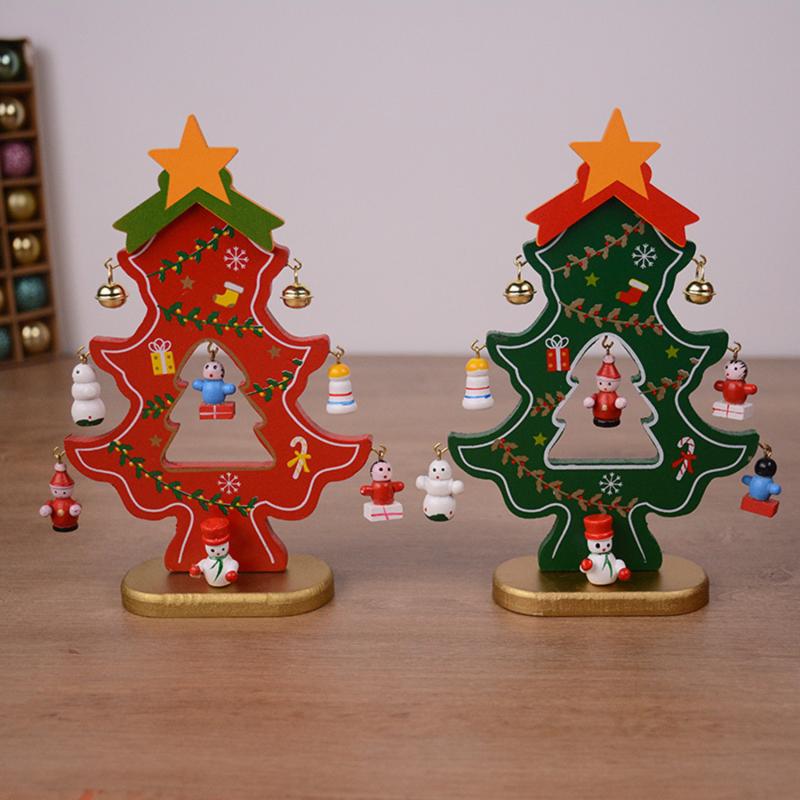 Desktop Christmas Tree Decoration Ornaments Children Stereo Wooden Christmas Tree Scene Layout Christmas Tabletop Fireplaces