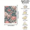 1pc Contemporary Reversible Polyester Flannel Throw Blanket - Digital Print Blossoming Flowers Pattern, All-Season Cozy Office