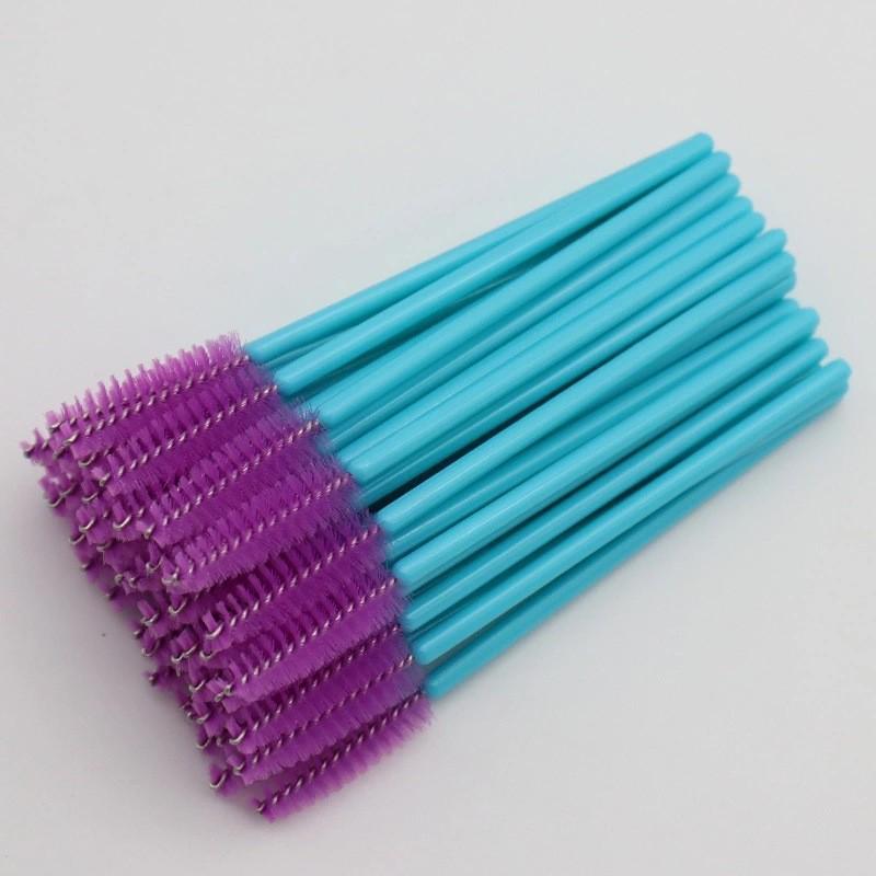 Pack of 50 Disposable Eyelash Brushes with Nylon Bristles, Solid Handle - Portable Eyebrow Brush and Eyelash Curler Makeup Tools.
