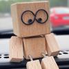1/2/3Pcs Shaking Wooden Man Figurine Handmade Shaking Feet Wooden Doll Car Dashboard Desktop Decoration Ornament