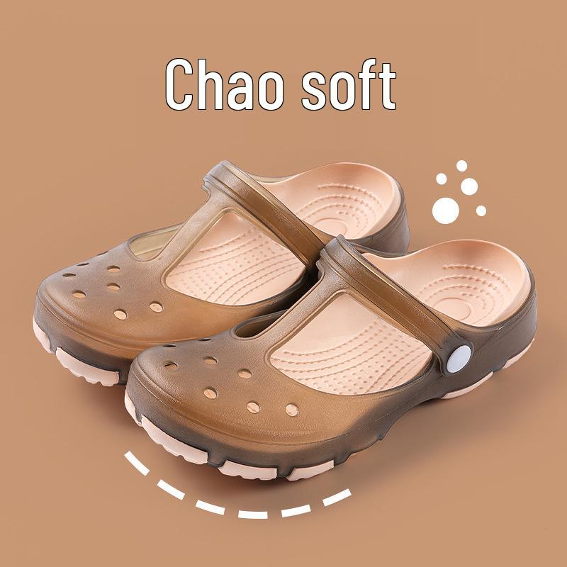 Summer Anti-Slip Half Toe Sandals for Women: Soft Sole Thick Base Slippers for Nurses, Pregnant Women, and Outdoor Wear