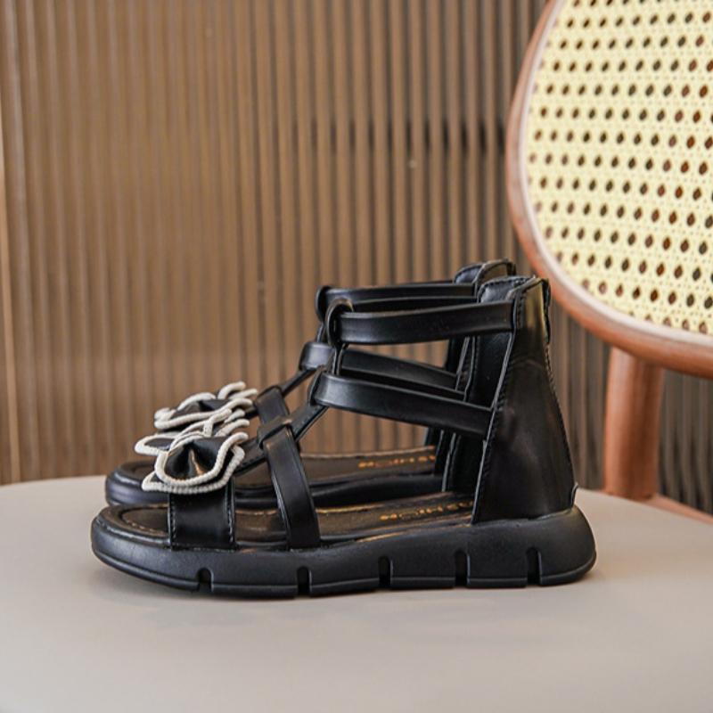 Dziecięce rzymianki, sandały dla dziewczynek, letnia moda, na miękkiej podeszwie, buty księżniczki z odkrytymi palcami, buty uczniowskie dla małych dziewczynek