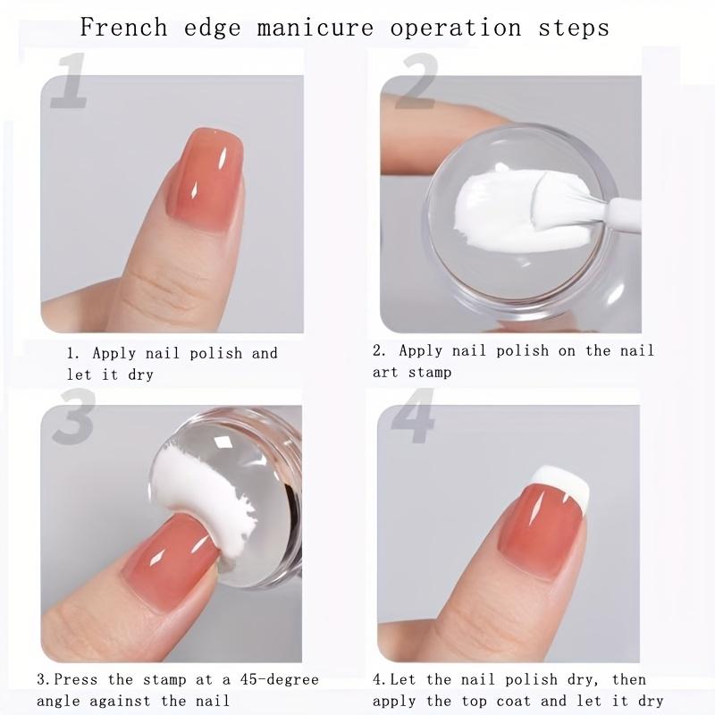 Set of Nail Art Stamps and Scrapers Removable Design Transparent Nail Art Stamps DIY Nail Art Decoration French Manicure Tools