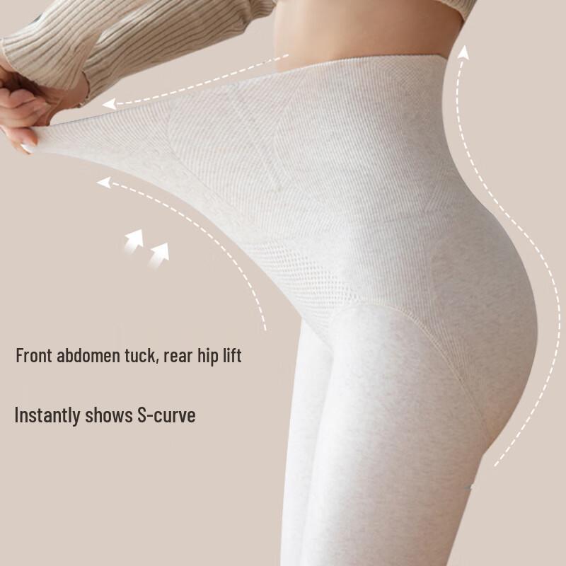 Damen Thermoleggings mit hohem Bund, Bauchkontrolle und Fußsteg