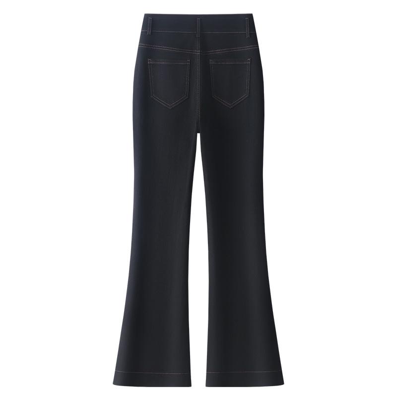 Women's Petite High-Waisted Micro-Flared Black Jeans - 2025 Spring Style