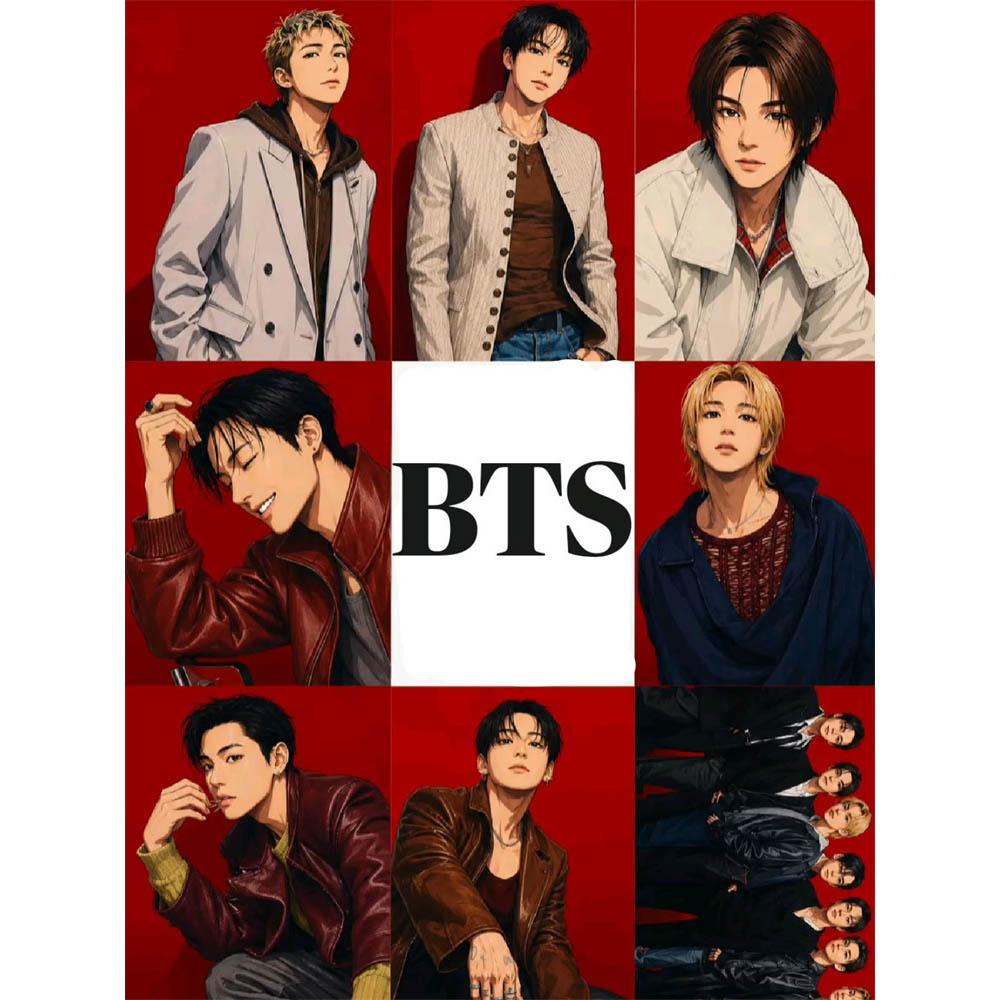 BTS Diamond Painting Mosaic Crafts Cross Stitch Embroidery 5D DIY Art Canvas House Decoration Handcraft Gift