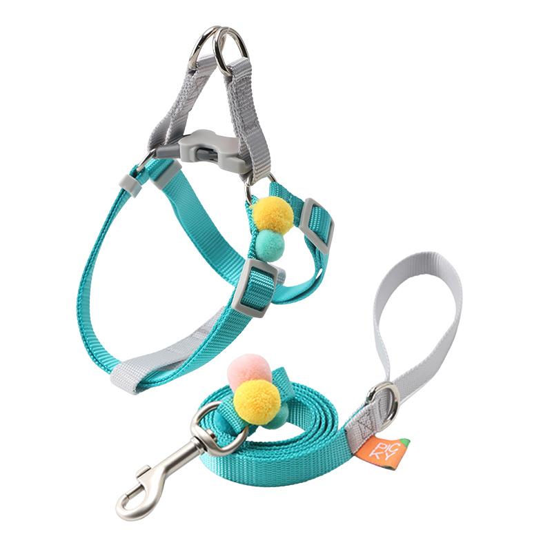 

Mysudui Step In собачья шлейка и поводок, регулируемый жилет для домашних животных, мягкий прочный нейлоновый поводок для маленьких собак XS 26-45cm Chest зелёный