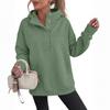 Women's Long Sleeve Hooded Pullover Sweatshirt with Stand Collar