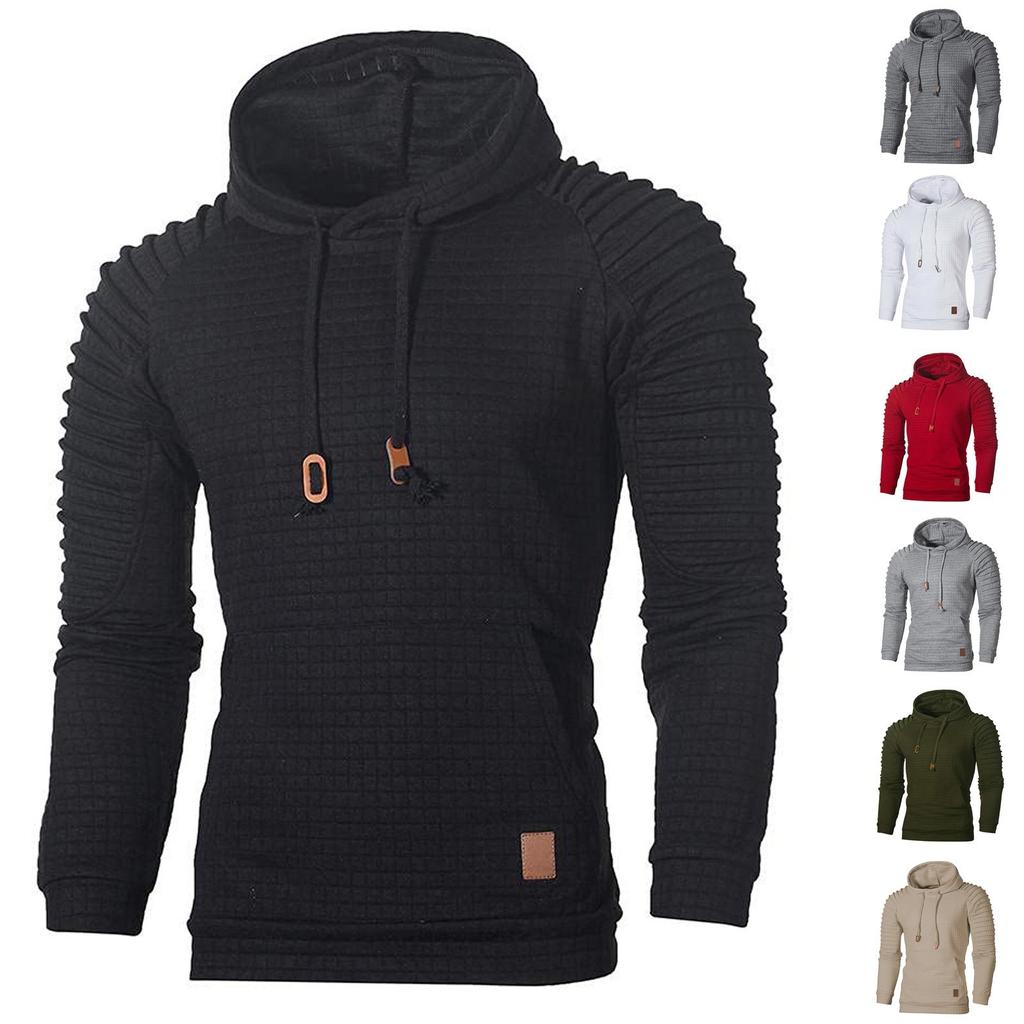 Men's Fashion Leisure Self Cultivation Long Sleeve Stripe Sweater Hoodie Coat Top