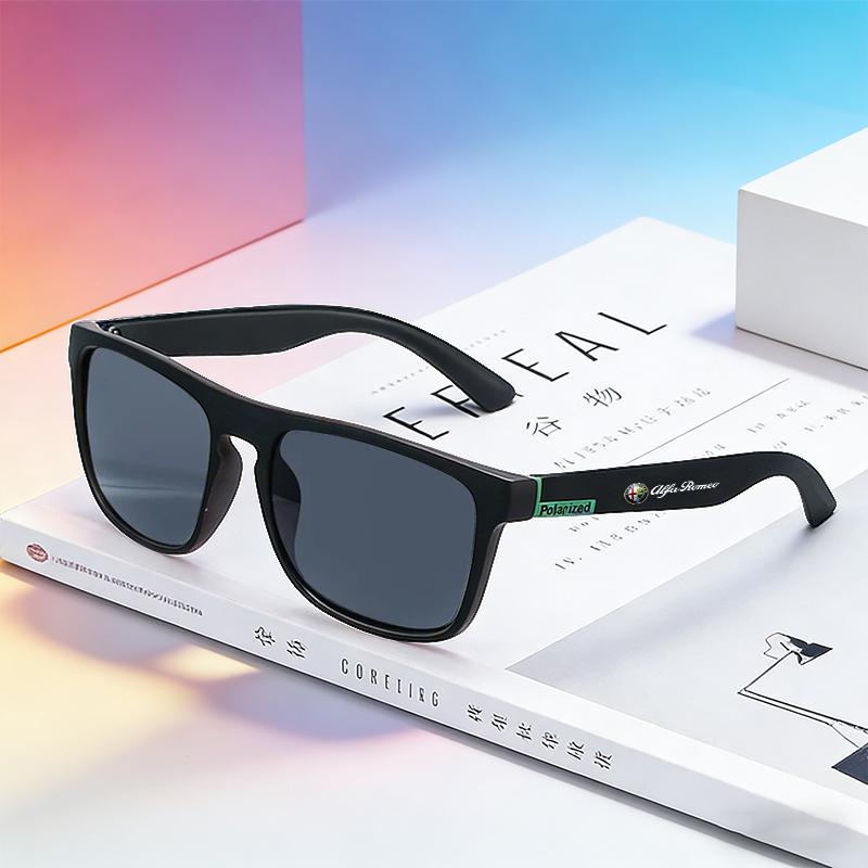 UYDJ1 Classic Square Polarized Outdoor Sports Sunglasses For Alfa Romeo 4C 159 166 Spider Giulia 156 Mito 147 8CGT Car Key Case Bag
