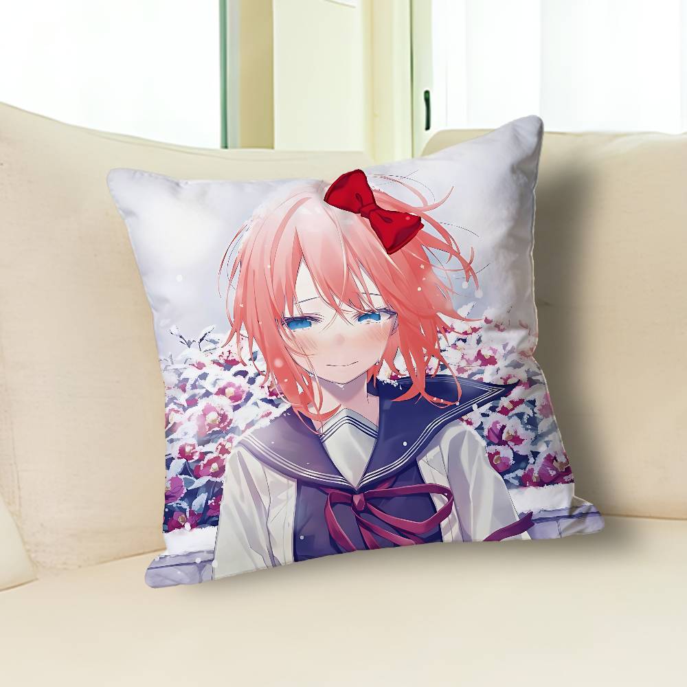Cute S-Sayoris DDLC Pillow Cases for Bedroom Living Room Sofa Home Decor Polyester Cushion Cover with Zipper