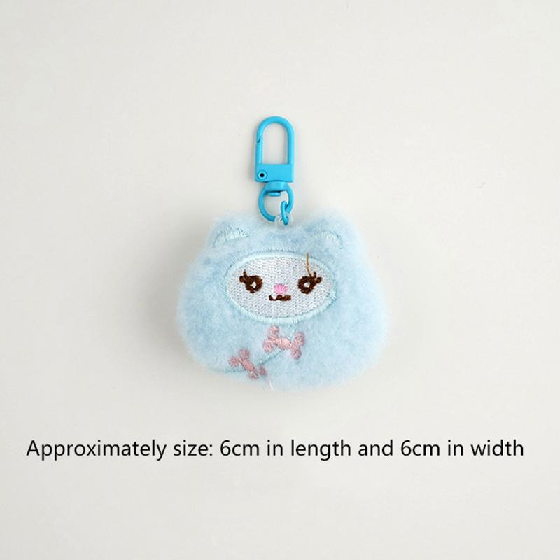 Cute Plush Little Bear Rabbit Doll Keychain Cartoon Animal Pendant Keyrings Backpack Decoration Accessories Gifts