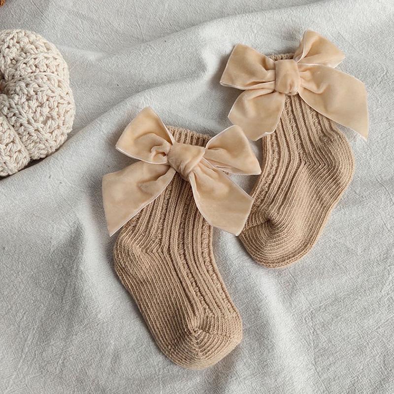 Spring Autumn Girls Short Socks Children Toddler Soft Cute Bow Kids Breathable Cotton Newborn Kids Socken For 0-5 Years