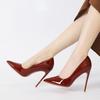Fashion Liyke Wine Red Patent Leather Classic High Heels For Ladies Wedding Prom Shoes Sexy Pointed Toe Office Women Pumps Size 35-46