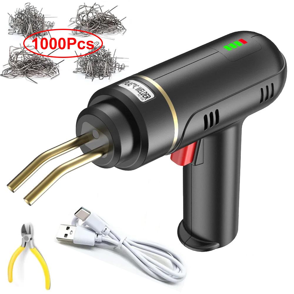 Cordless Portable Plastic Welder Machine Kit Battery Type-c Rechargeable 4 Tpyes Hot Staples Plastic Welder Gun Bumper Repair