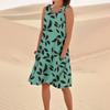 Women's Casual Summer Floral Print Sleeveless Pocket Dress