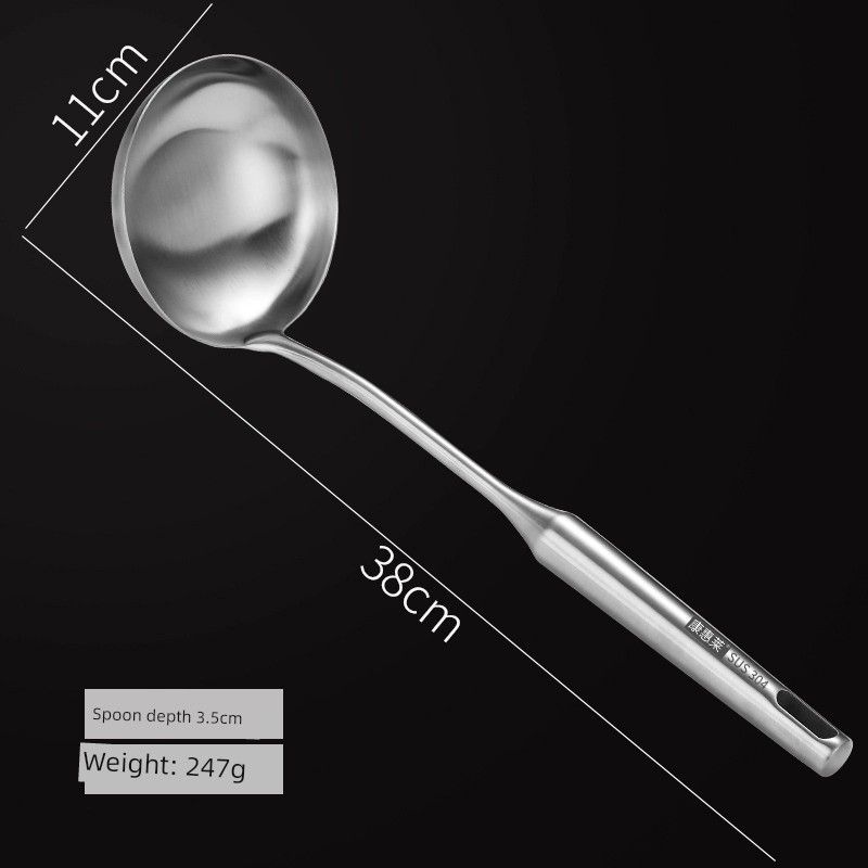 Soup Spoon For Home Large Soup 304 Stainless Steel Spoon Long Handle Spoon Porridge Spoon Porridge Spoon Soup Scoop Hot Pot Slotted Ladle