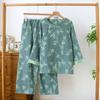 2026 Neues Damen Frühjahrs- und Herbst-Pyjama-Set 100% Baumwolle Jacquard Langarm Lange Hose Chinesisches Bambus Großes Hauskleid