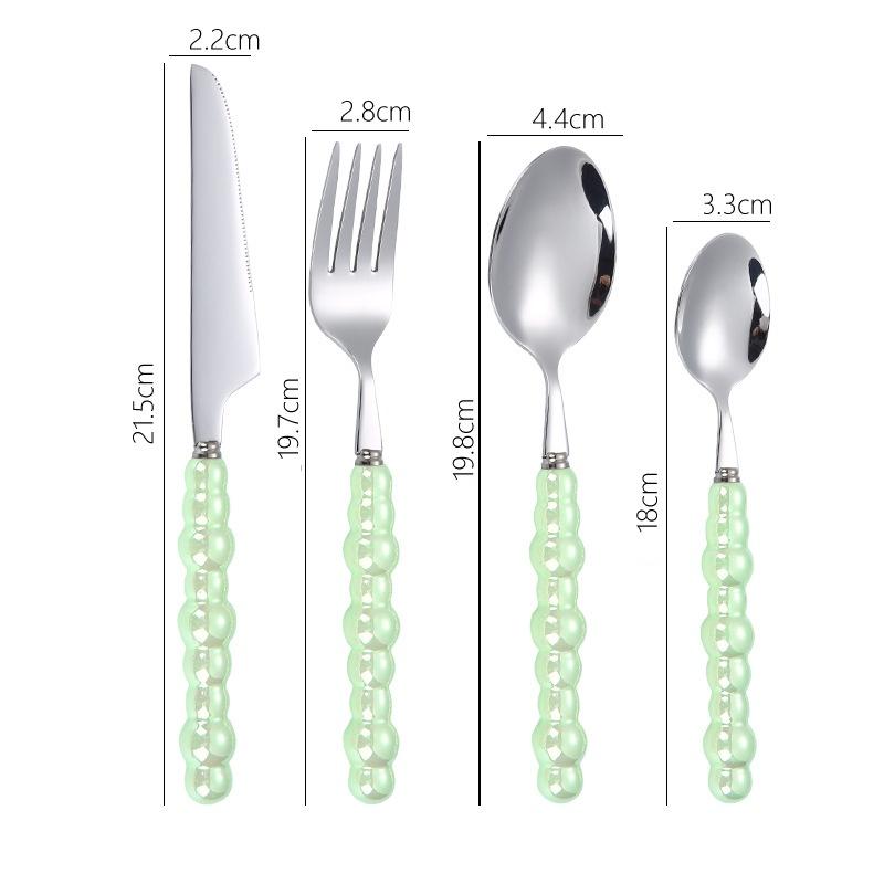 4Pcs Fashion Pearl Handle Cutlery Set Creativity Stainless Steel Knife Fork Western Steak Tableware  Table Decor Gifts