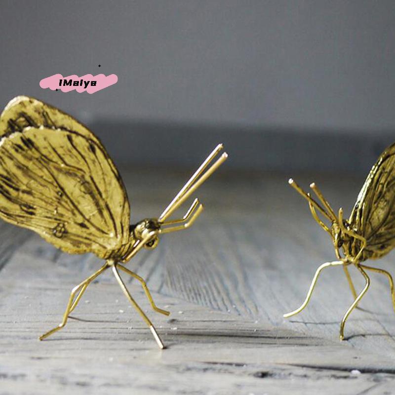 M-Small Metal Handicraft Copper Gold Ant Butterfly Ornament Art Decorative Home Living Room Wedding Party Christmas Gift