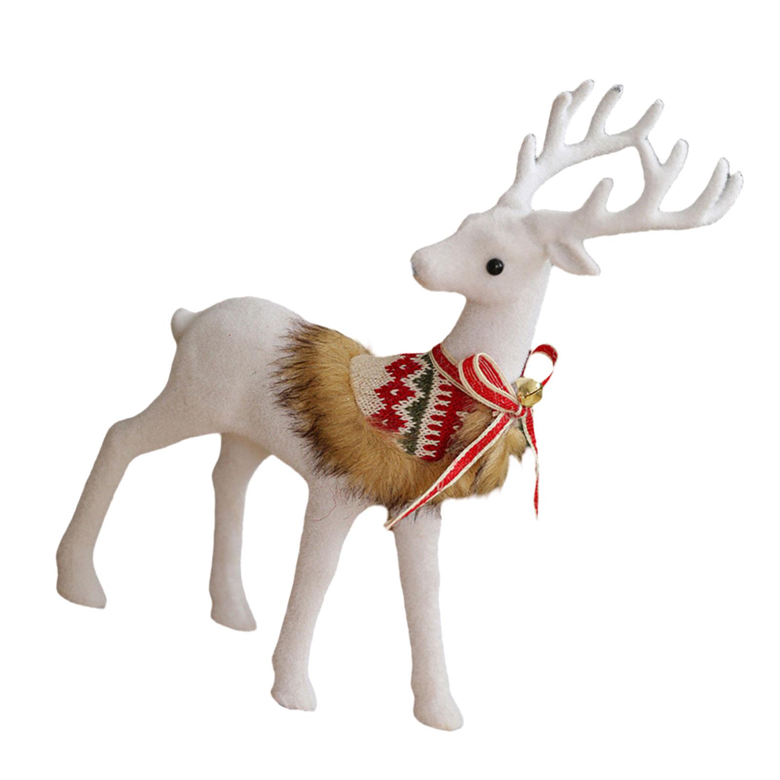 

Реалистичное украшение в виде белого северного оленя Прочное украшение-фигурка белого северного оленя для рождественской витрины и настольной экспозиции 1