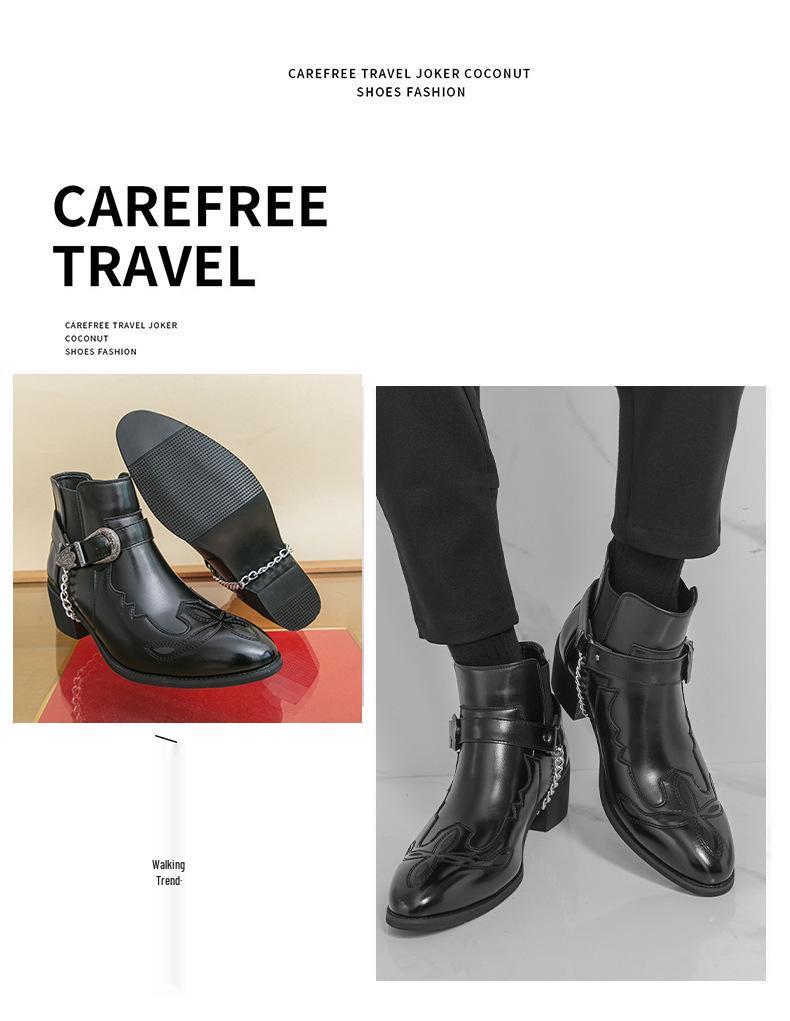 Men's Retro Leather Martin Boots - Chelsea Style with Zipper Ankle