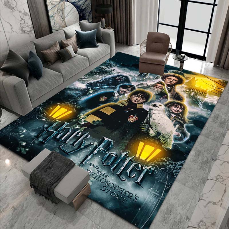 3D Printed Harry Potter Classic Fantasy Adventure Movie Theme Rug, Bedroom Living Room Play Mat