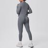 Cross-border Hip Lift Tight Seamless Pants with Shockproof Halter Bra and Skin-friendly Zipper Jacket Sport Yoga Set