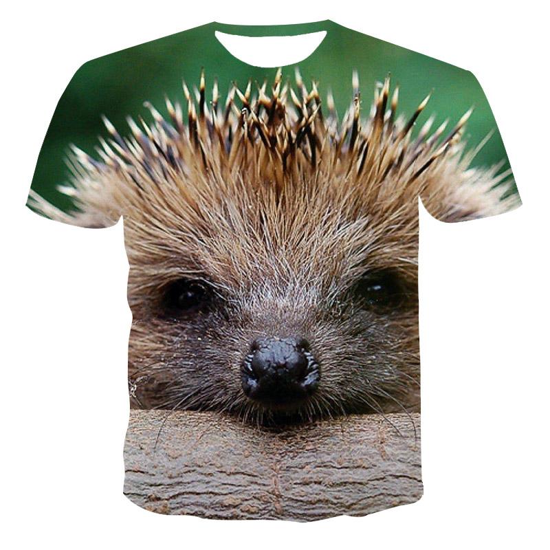 Summer T-Shirts Animal Hedgehog 3D Print  Fashion Casual Boys Girls Children O-Neck Tops