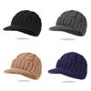 Windproof Ribbed Knit Beanies Cold Weather Hat Thermal Insulated Mens Ear Protection Cap For Outdoor Use
