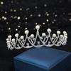 Kinder Koreanische einfache mit Diamanten besetzte Perlen Brautkrone Tiara Hochzeitskleid Accessoires Prinzessin Geburtstagsfeier Kleid Accessoires
