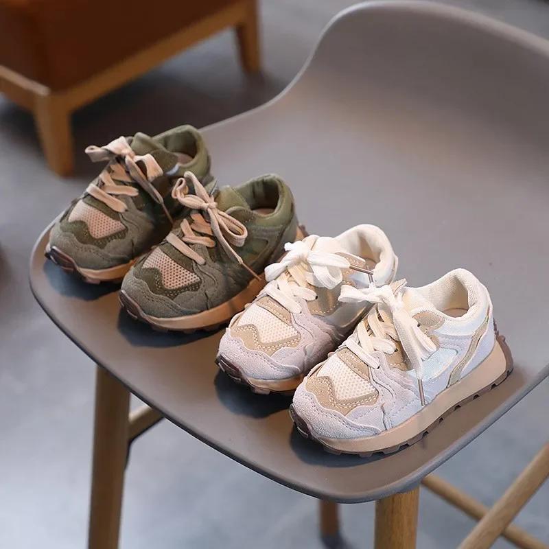 2024 Spring Autumn Sneakers Boys Girls Soft Sole Running Shoes Children Tennis Sports Shoes Toddler Flats Non-slip Casual Shoes