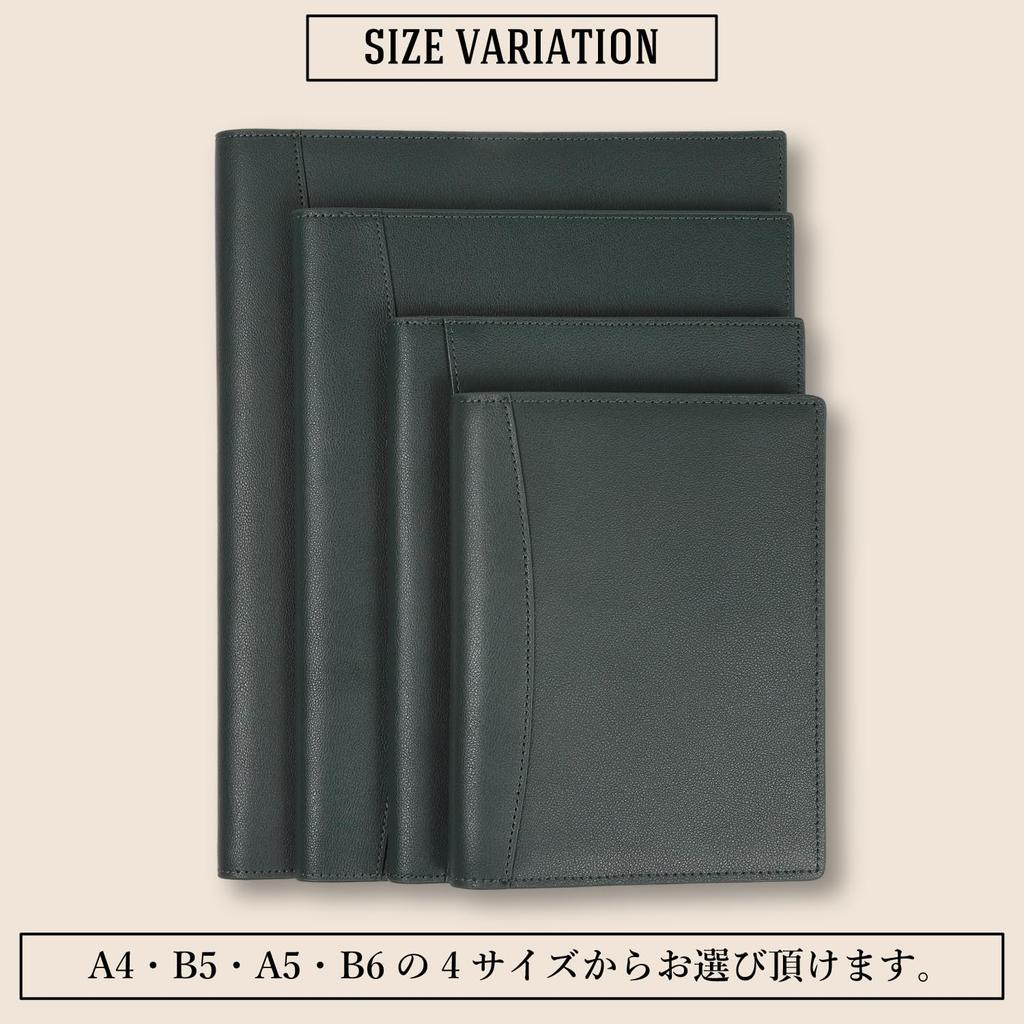 A4 Leather Notebook Diary Memo Pad Rhodia Holds 2 with Pen Holder and Pocket Cover, Cover, Cover, Cover, Notebooks, (Black)