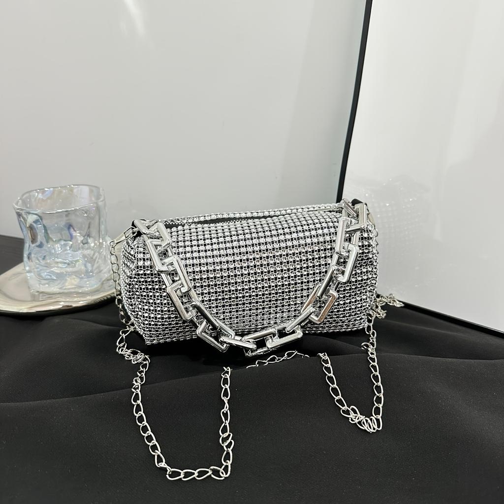 Lightweight Single Shoulder Women's Fashion Chain Rhinestone Handbag Simple and Very Suitable for Daily Use