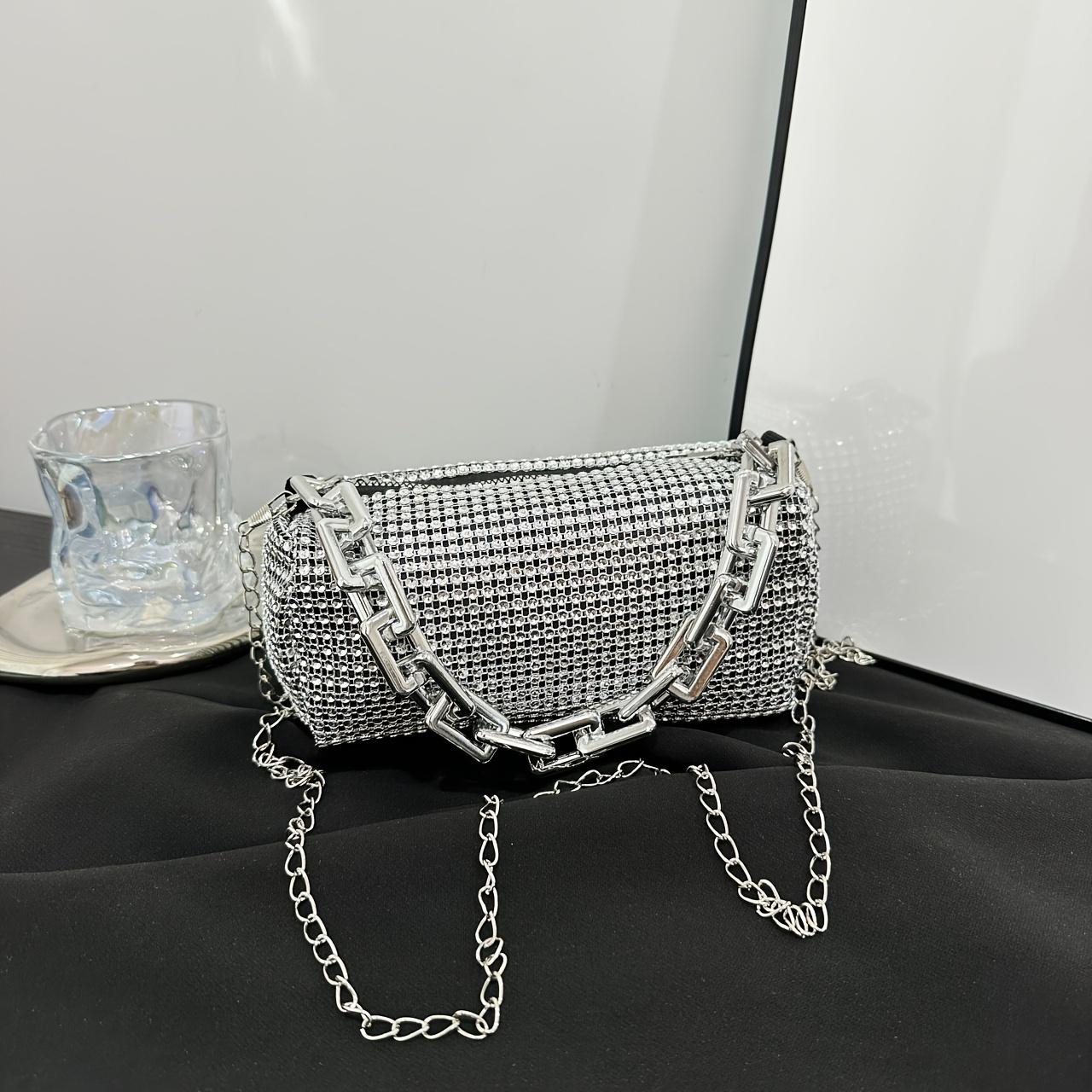 

Легкая женская модная сумка через плечо с цепочкой и стразами, простая и очень подходящая для повседневного использования
