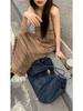 Spicy Girl Retro Tassel Knitted Camisole Dress - Loose Mid-Length for Spring, Summer, Autumn