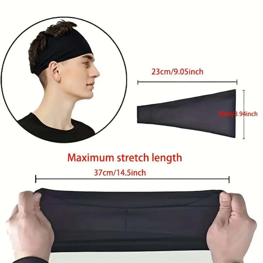 10pcs Elastic Wide Headband Soft Sweat Sweatband Absorbent Sports Hairbands Solid Color Non Slip for Gym Yoga Hair Band