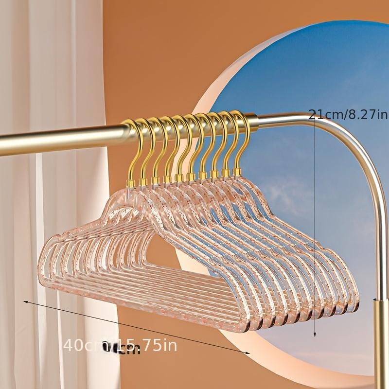 10Pcs Transparent Clothes Hanger, Home Clothes Hanger, No Marks, Anti Slip Clothes Hanger, Clothes Drying Support
